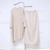5 New Arrivals Spring Modest Muslim Women Sets Breathable Solid Color Two Piece Set