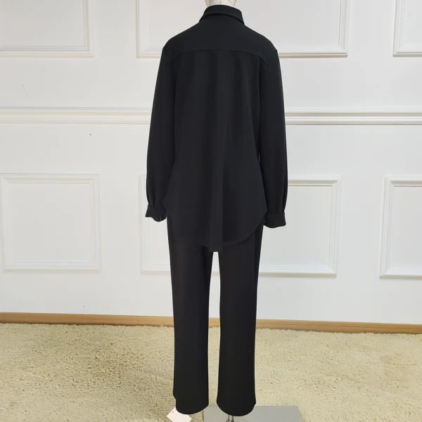 Modest Black Elegant Women 2 pcs Islamic Clothing Set