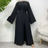 6 New Arrival Three Piece Women Muslim Open Abaya