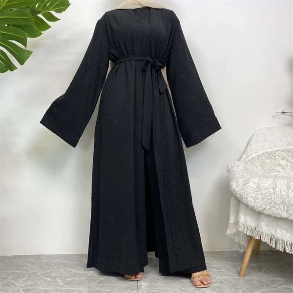 6 New Arrival Three Piece Women Muslim Open Abaya