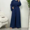 7 New Arrival Three Piece Women Muslim Open Abaya