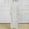 86.1 Summer Printed Flowers Dubai Abaya Chiffon Floral Dress