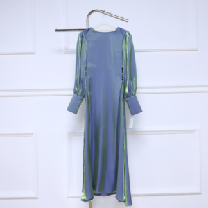 Newest Full Cover Long Sleeve Satin Maxi Dress – Islamic Modest Wear for Muslim Women