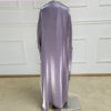 89e9cf67-1c26-480c-ba4a-35073d3e1ee4 New Shimmery Islamic Clothing Light Shiny Satin Silk Abaya With Inner Slip Dress Set