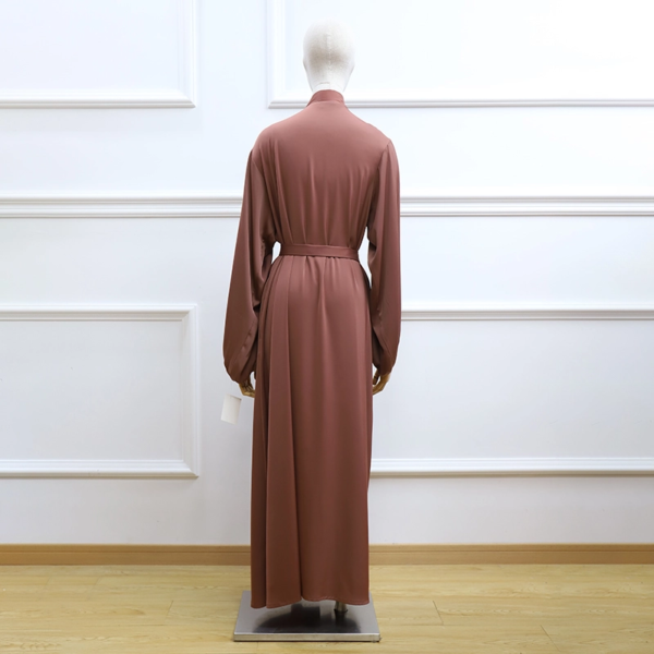 9d90248e-1d10-46f5-a8f7-ffcf96b864fb Hot Selling Solid Color Front Open Abaya with Side Pockets Eid Modest Daily Wear Long Robe