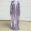 c923b3b7-19f9-4e25-8b88-fe73dba54858 New Shimmery Islamic Clothing Light Shiny Satin Silk Abaya With Inner Slip Dress Set