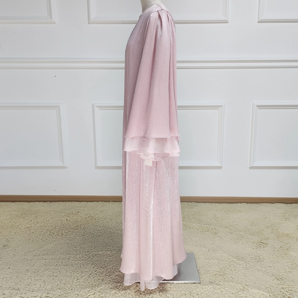 dbb14c61-84ec-4d2e-88c3-1a76d24c7a12 Turkish Modest Kaftan Kimono Long Sleeve Open Abaya Shimmer Bat