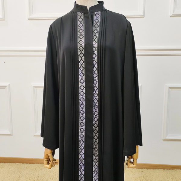 Turkish EID Modest Islamic Clothing Elegant Open Abaya Women Muslim Kaftan