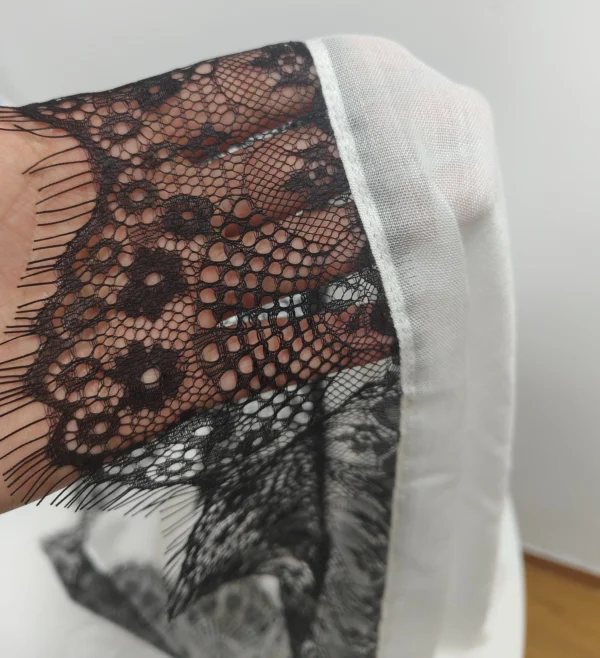 CUF836~1 Custom Elegant Lace Embroidery Modal Hijab Breathable Woven Light Weight Shawl