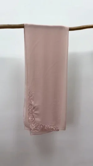 NEWPOP~1 Popular Embroidery style Chiffon Hijab Embroidery Lace Scarf Breathable Scarf