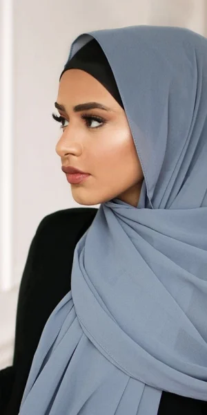 Wholesale Plain georgette scarf thick bubble heavy chiffon hijab muslim borong tudung woman shawl