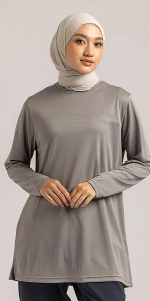 Long sleeve breathable lightweight poly mesh Sports Top strechey Loose fit Sportswear